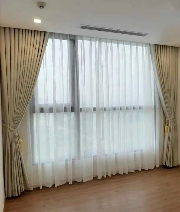 Rèm vải 2 lớp cửa kính