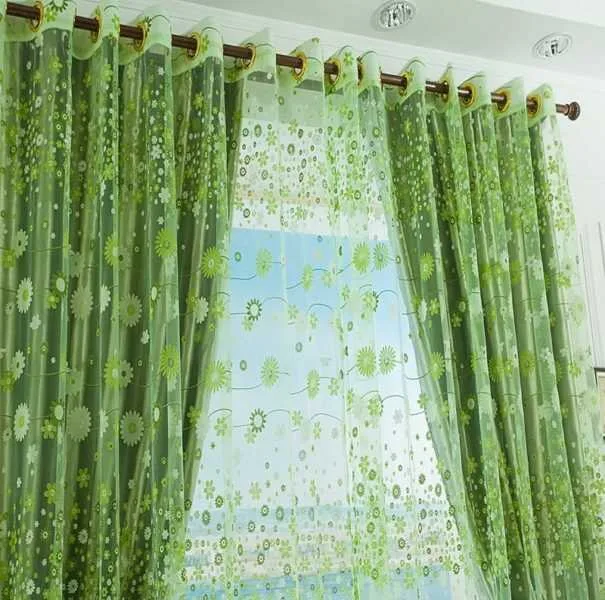 Rèm cửa phòng ngủ màu xanh lá cây
