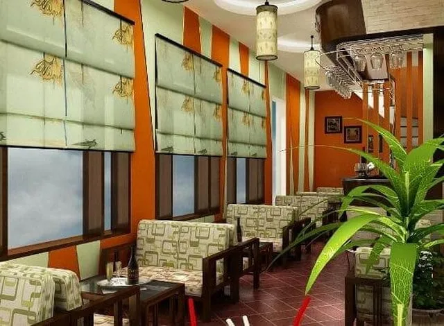 Rèm trang trí quán cafe